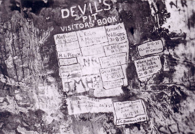 NAME Devils Pit visitors book