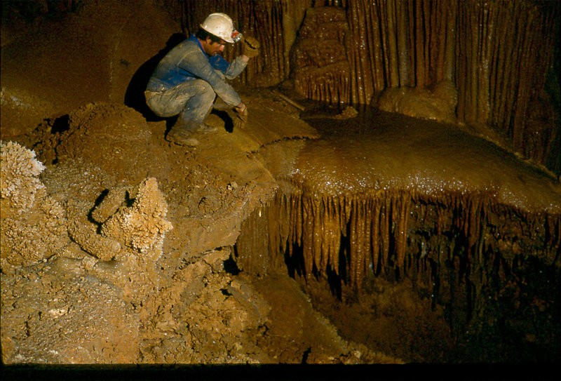 Charles Maxwell at Stonehenge near sink Cango 3 Easter 1980