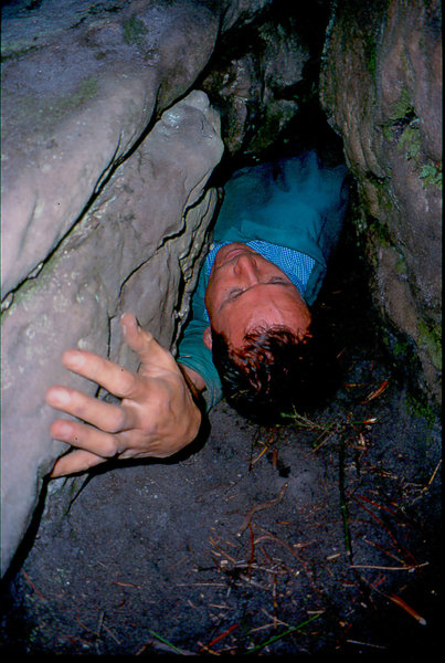 Stephan Moser trying to leave April Grotto Kalk Bay