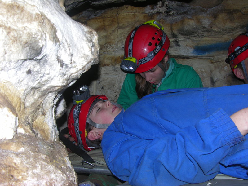 Clovelly Cave rescue practice in progress DSCN5260
