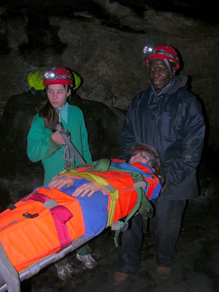 Clovelly Cave rescue practice in progress DSCN5277